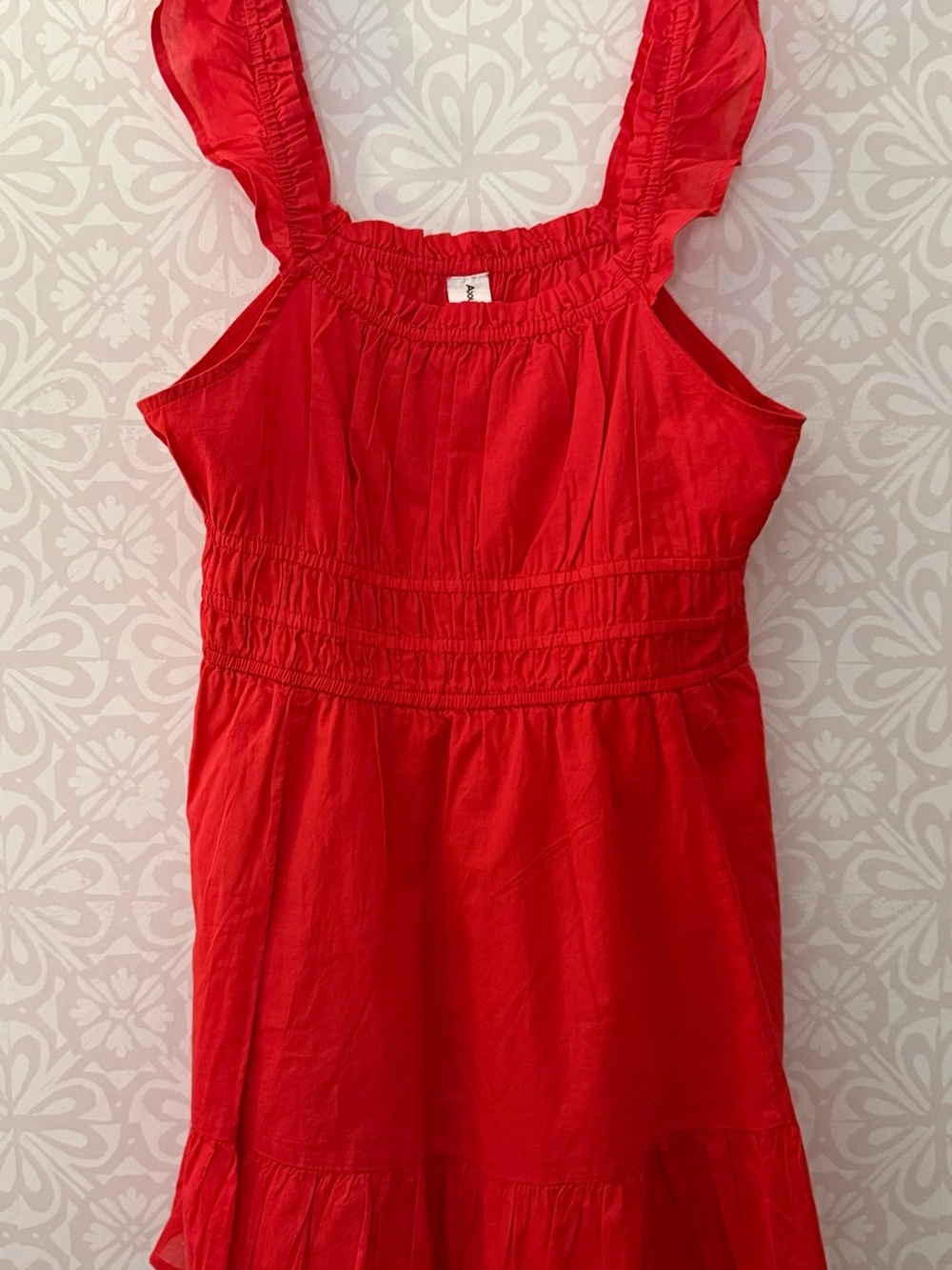 Abound Ruffle Strap Tiered Cotton Minidress – Saucy Red – Women’s Size L – New